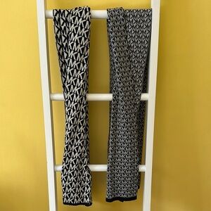 Michael Kors Black and Gray Logo Scarves